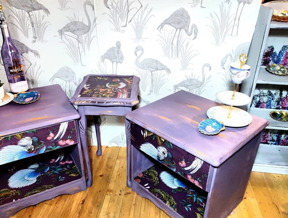Bespoke Small side table in Purple Reign.