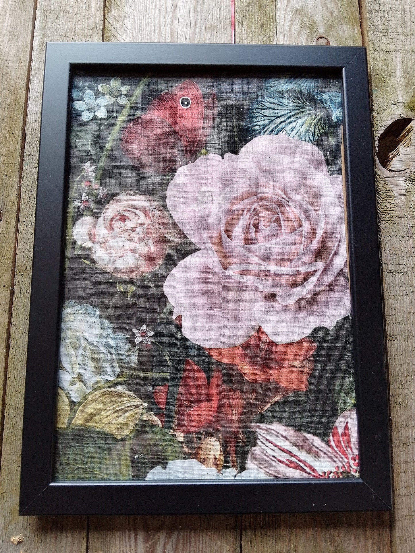 Nightshade Art print in black acrylic ight weight frame upcycled piece 23 x 33cm